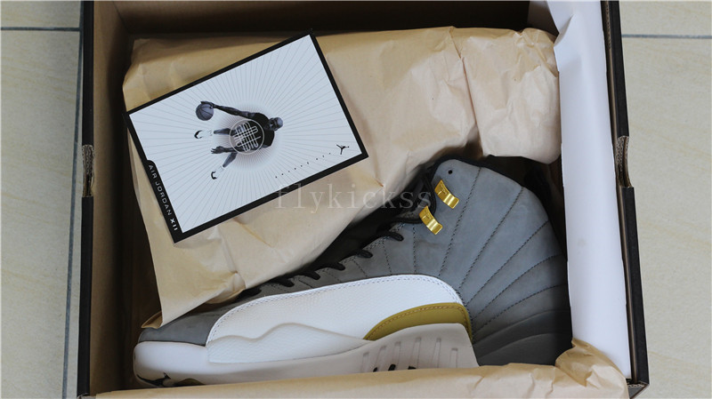 Authenitc Air Jordan 12 Retro UNC Grey Gold